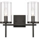 Oakland 2 Light 13.5 inch Black Vanity Light Wall Light