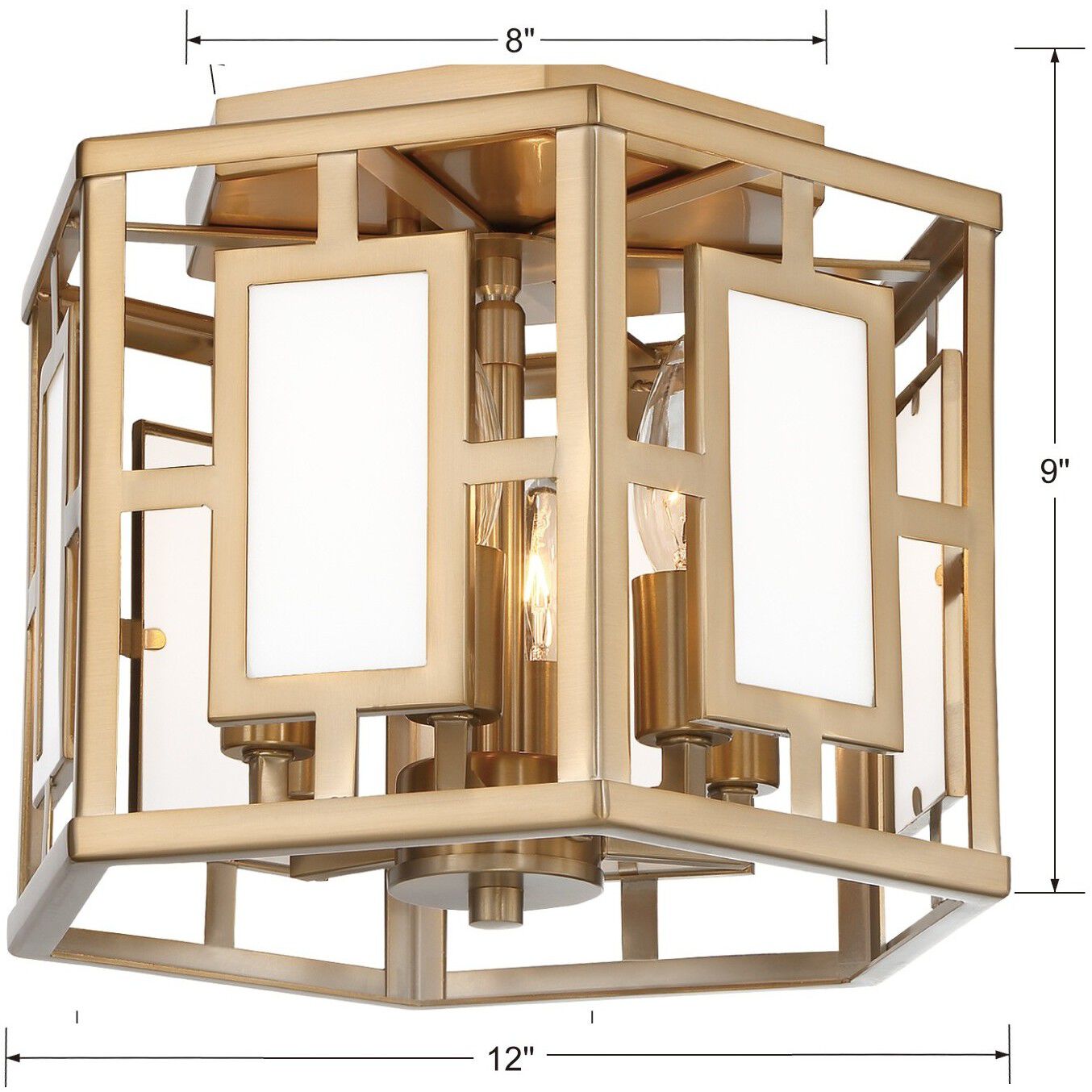 Hillcrest 6 Light 12 inch Vibrant Gold Semi Flush Ceiling Light