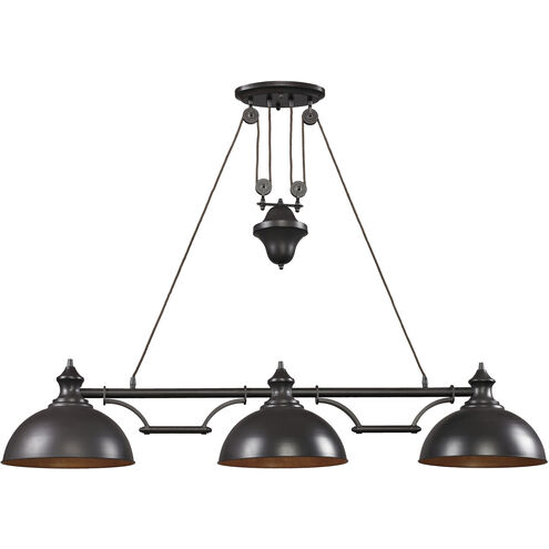 Farmhouse Linear Chandelier Ceiling Light in Incandescent