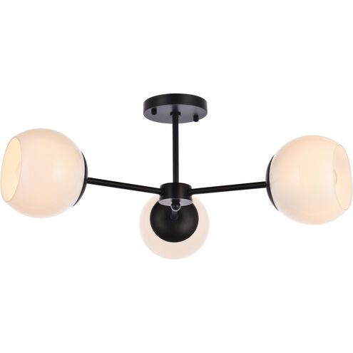 Briggs 3 Light 26 inch Black Flush Mount Ceiling Light