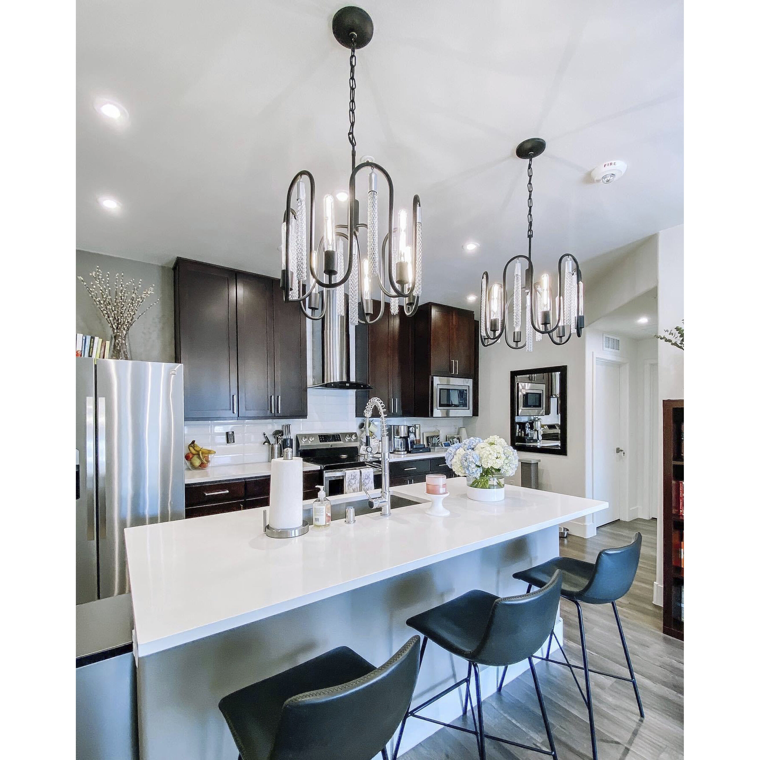 Darden 6 Light 18 inch Matte Black/Painted Chrome Pendant Ceiling Light