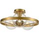 Courcelette 3 Light Venetian Brass Semi-flush Mount Ceiling Light in Clear Glass