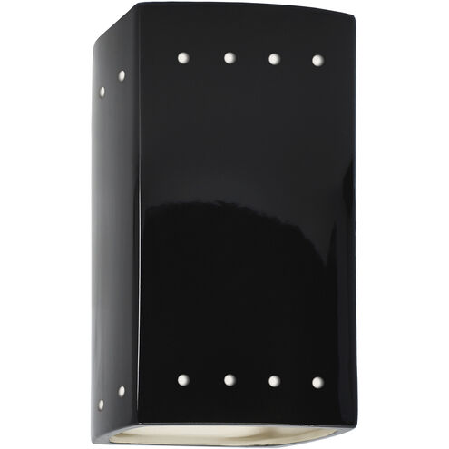 Ambiance Rectangle LED 5.25 inch Gloss Black Wall Sconce Wall Light, Small