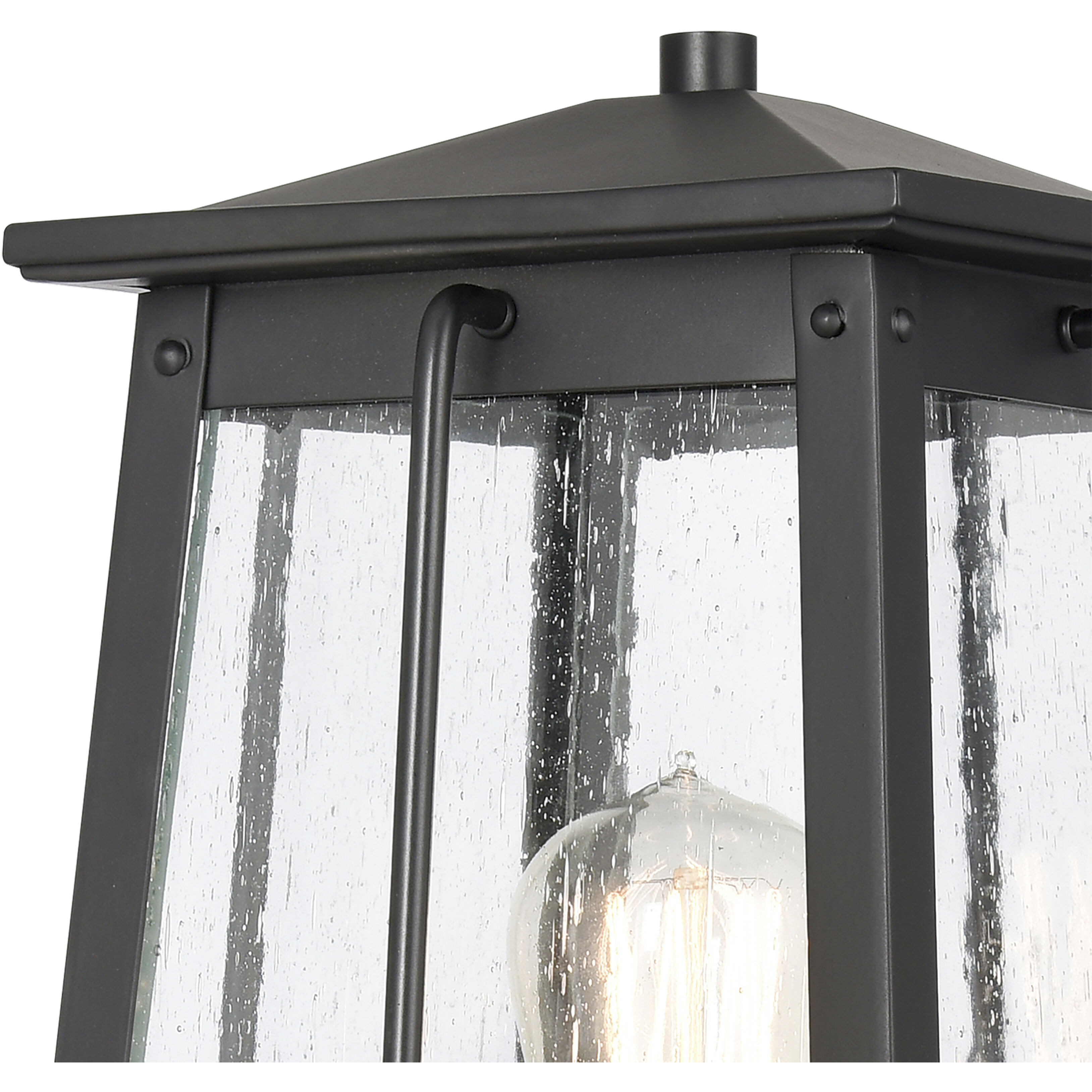 Kirkdale 2 Light 17 inch Matte Black with Natural Brass Outdoor Post Light
