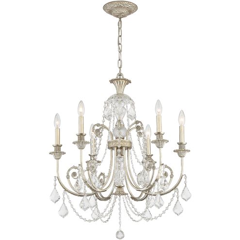 Regis 6 Light 26 inch Olde Silver Chandelier Ceiling Light in Clear Spectra