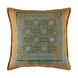 Litavka 22 X 22 inch Camel and Sky Blue Throw Pillow
