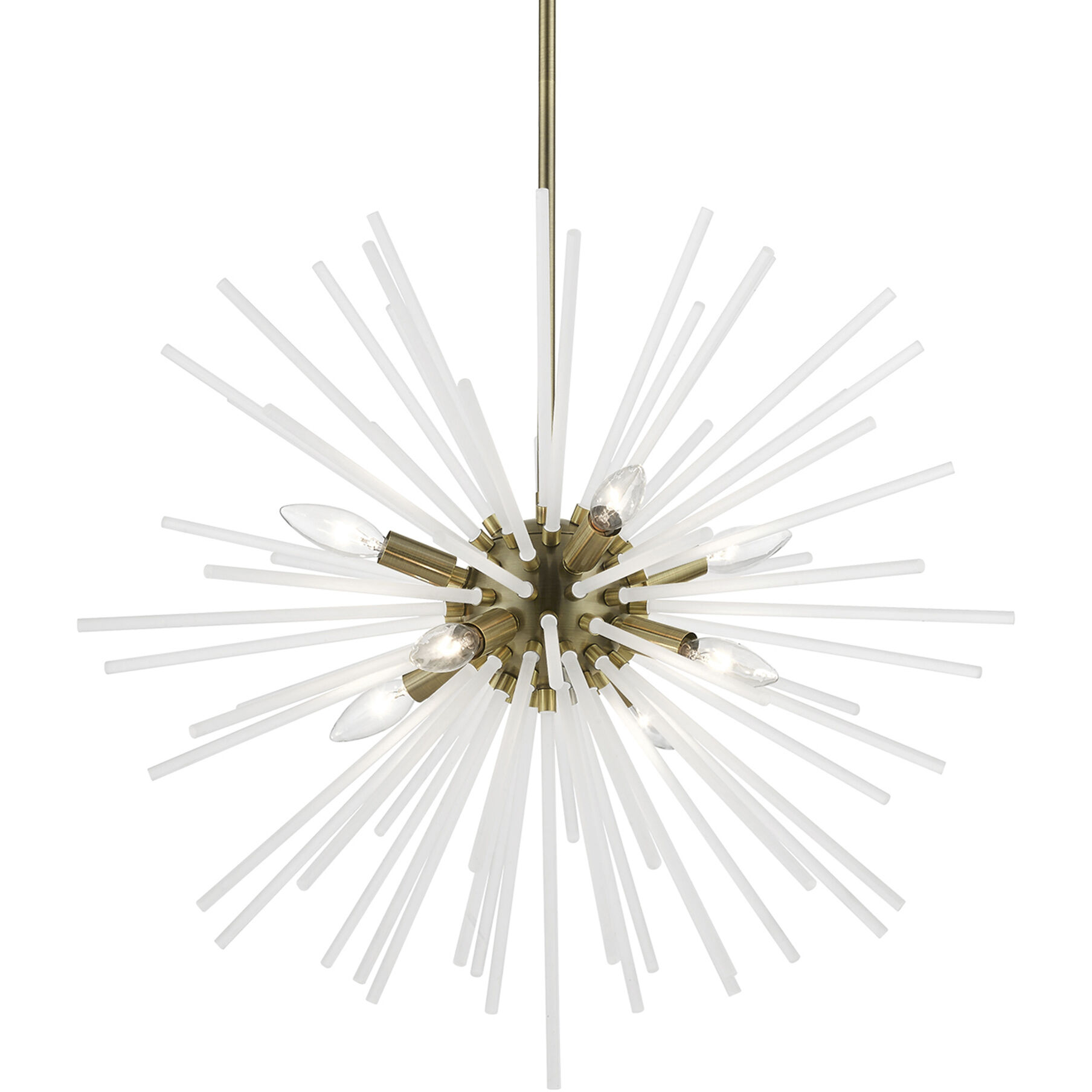 Uptown 8 Light 25.75 inch Antique Brass Pendant Chandelier Ceiling Light