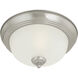 Ceiling Essentials 3 Light 16 inch Brushed Nickel with White Flush Mount Ceiling Light