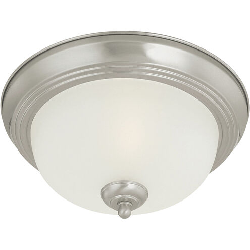 Ceiling Essentials 3 Light 16 inch Brushed Nickel with White Flush Mount Ceiling Light