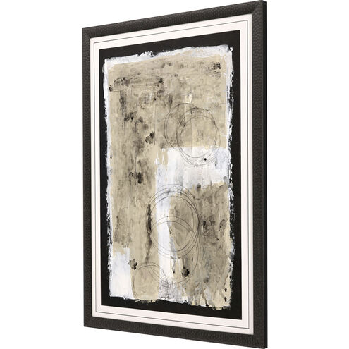 Balancing Act White and Black and Metallic and Beige Framed Art