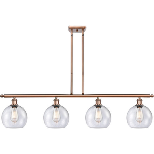 Ballston Athens LED 48 inch Antique Copper Island Light Ceiling Light in Seedy Glass
