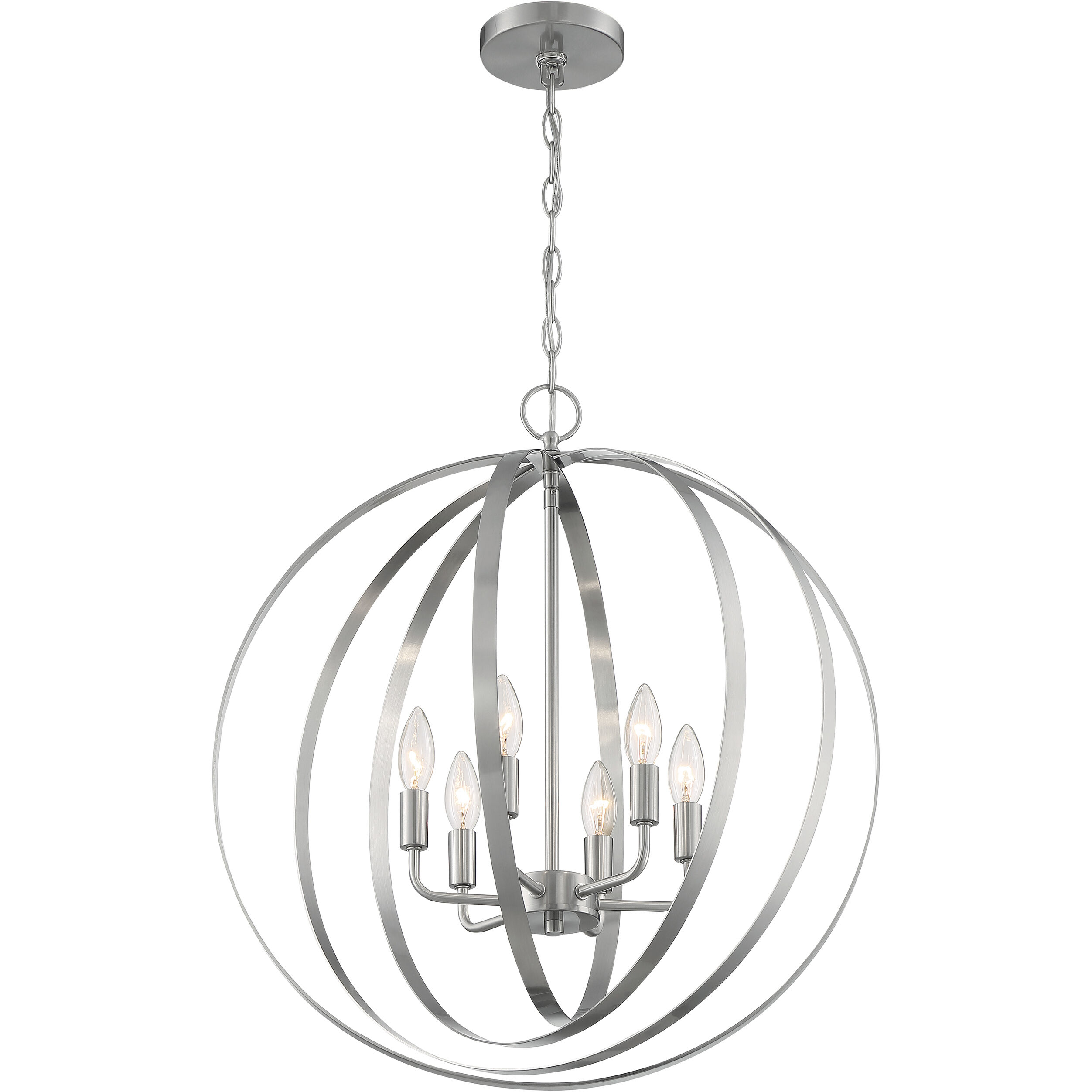 Pendleton 6 Light 22 inch Brushed Nickel Pendant Ceiling Light