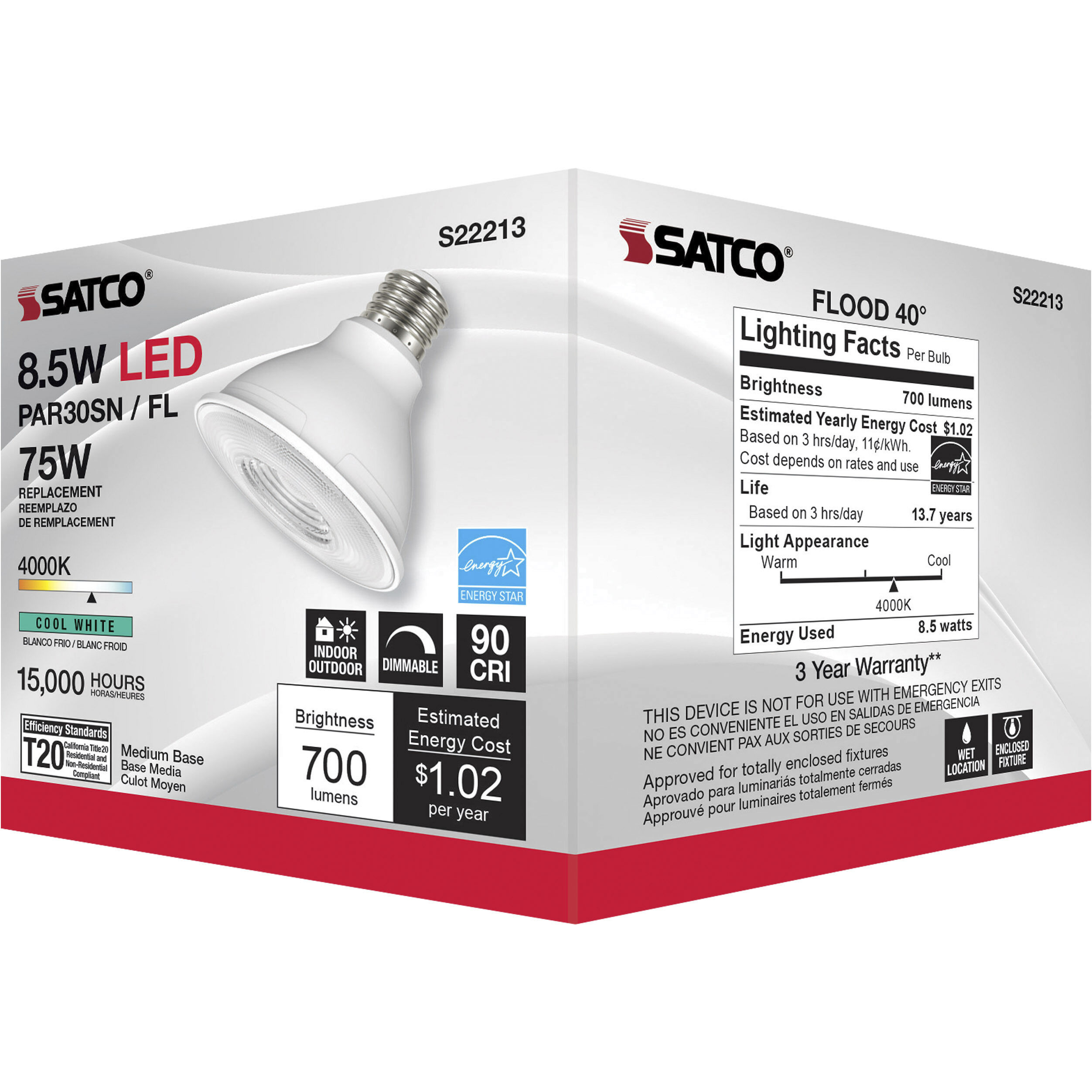 Lumos LED LED PAR Medium 8.50 watt Light Bulbs