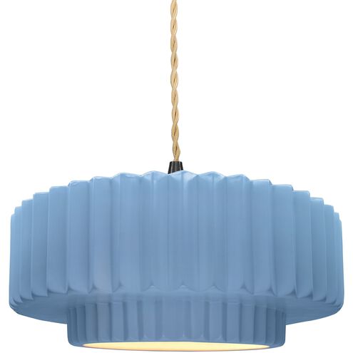 Radiance 1 Light 14.5 inch Sky Blue and Matte Black Pendant Ceiling Light