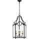 Chapman & Myers French Market 3 Light 16.5 inch Blackened Rust Lantern Pendant Ceiling Light, Medium