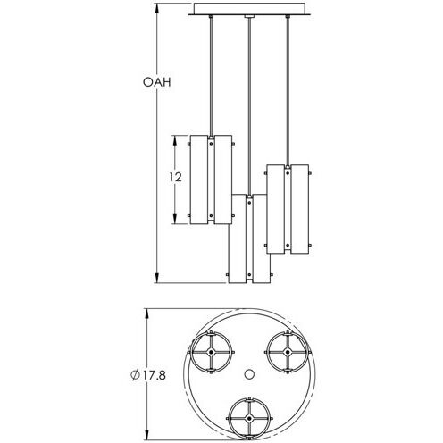 Textured Glass 5 Light 19.8 inch Beige Silver Chandelier Ceiling Light, Round Multi-Port