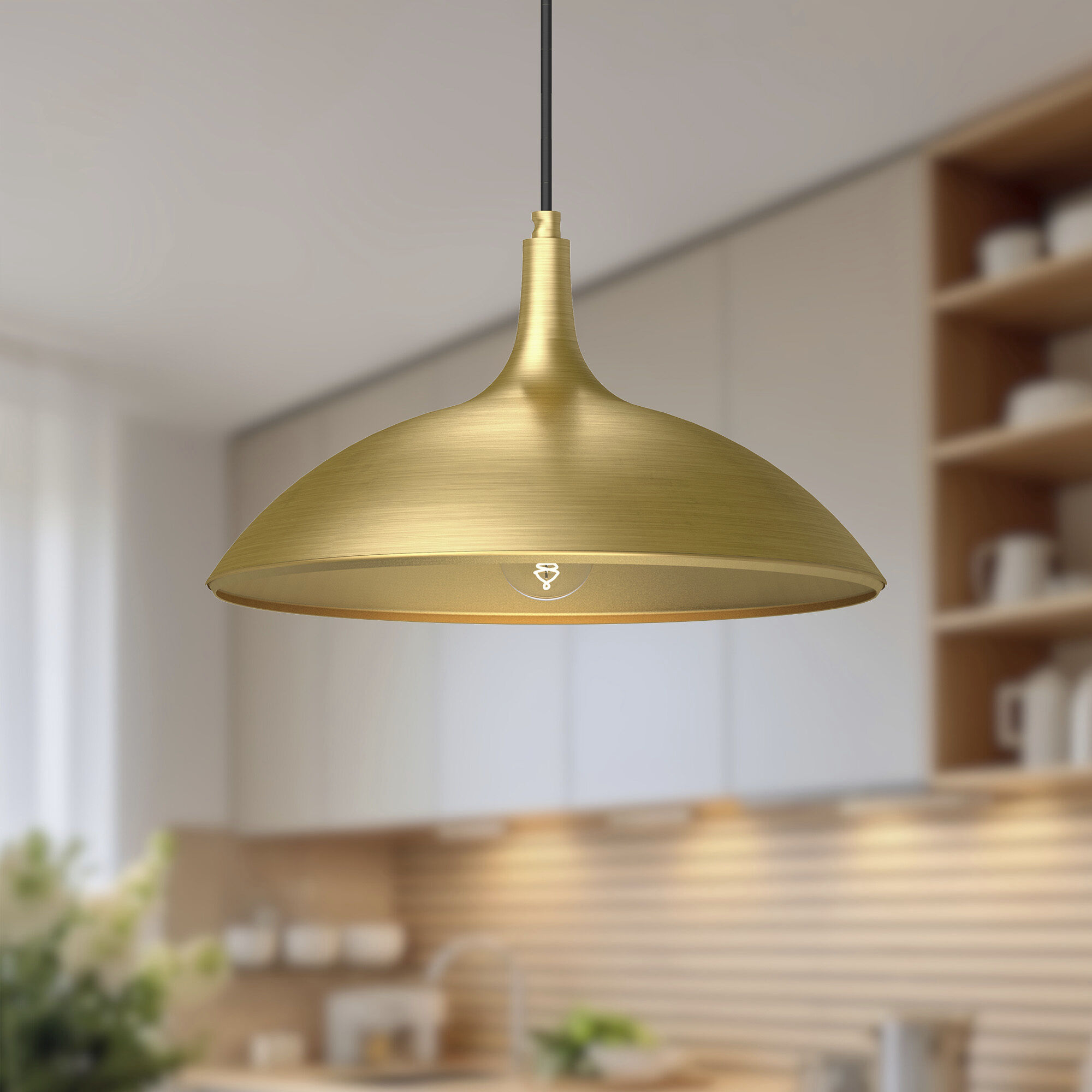 Alora Mood Abel Pendant Ceiling Light in Brushed Gold