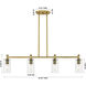 Downtown Urban Crown Point Island Light Ceiling Light in Satin Nickel, Matte White