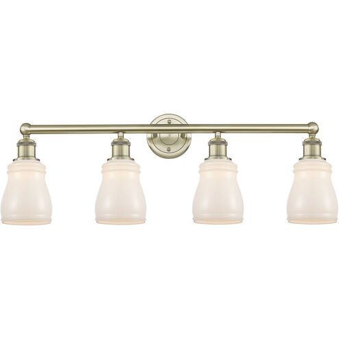 Ellery 4 Light 31.75 inch Antique Brass Bath Vanity Light Wall Light in White