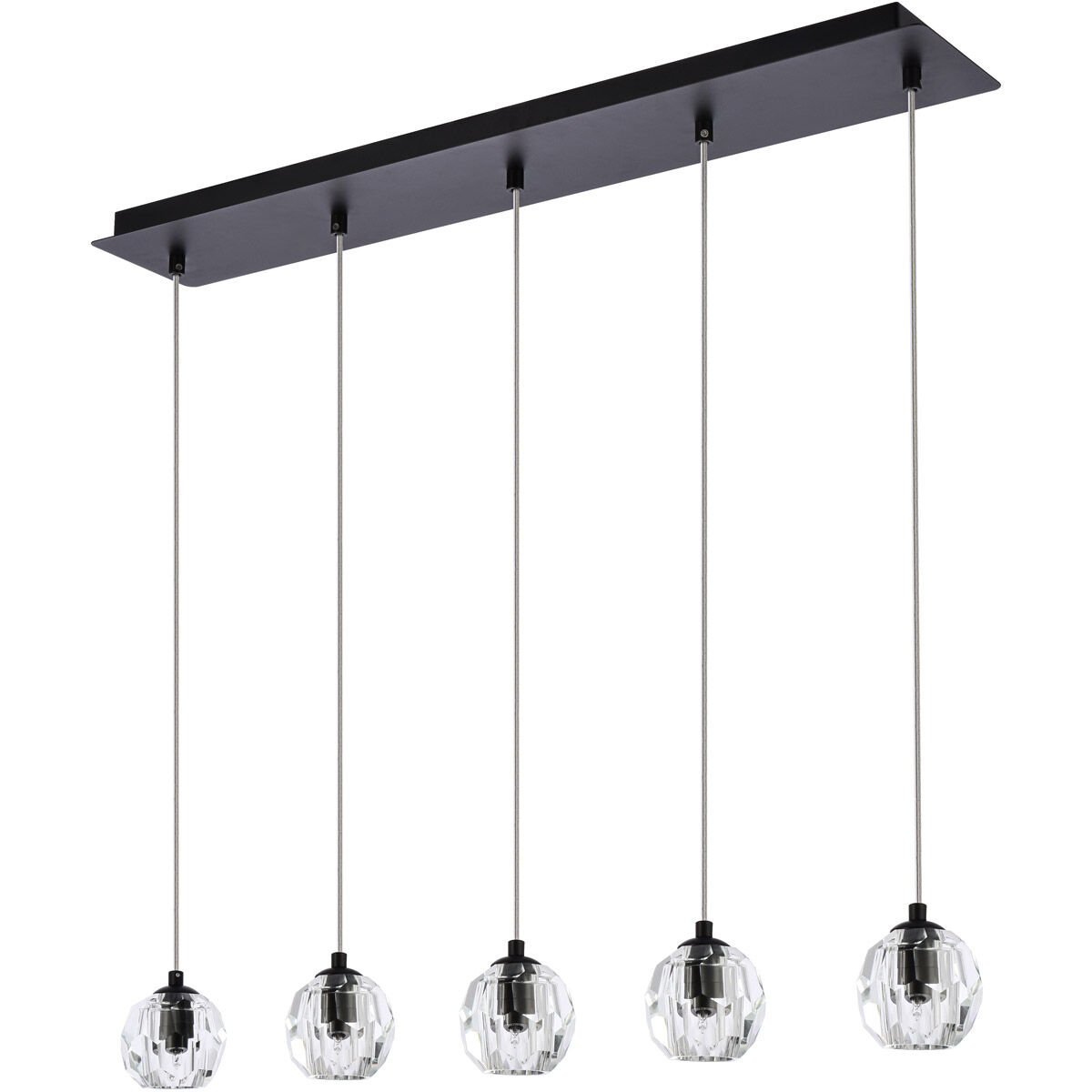 Eren 5 Light 32 inch Black Linear Pendant Ceiling Light
