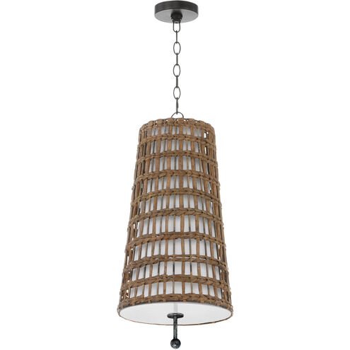 Mindoro 3 Light 15 inch Tobacco and Matte Black Pendant Ceiling Light