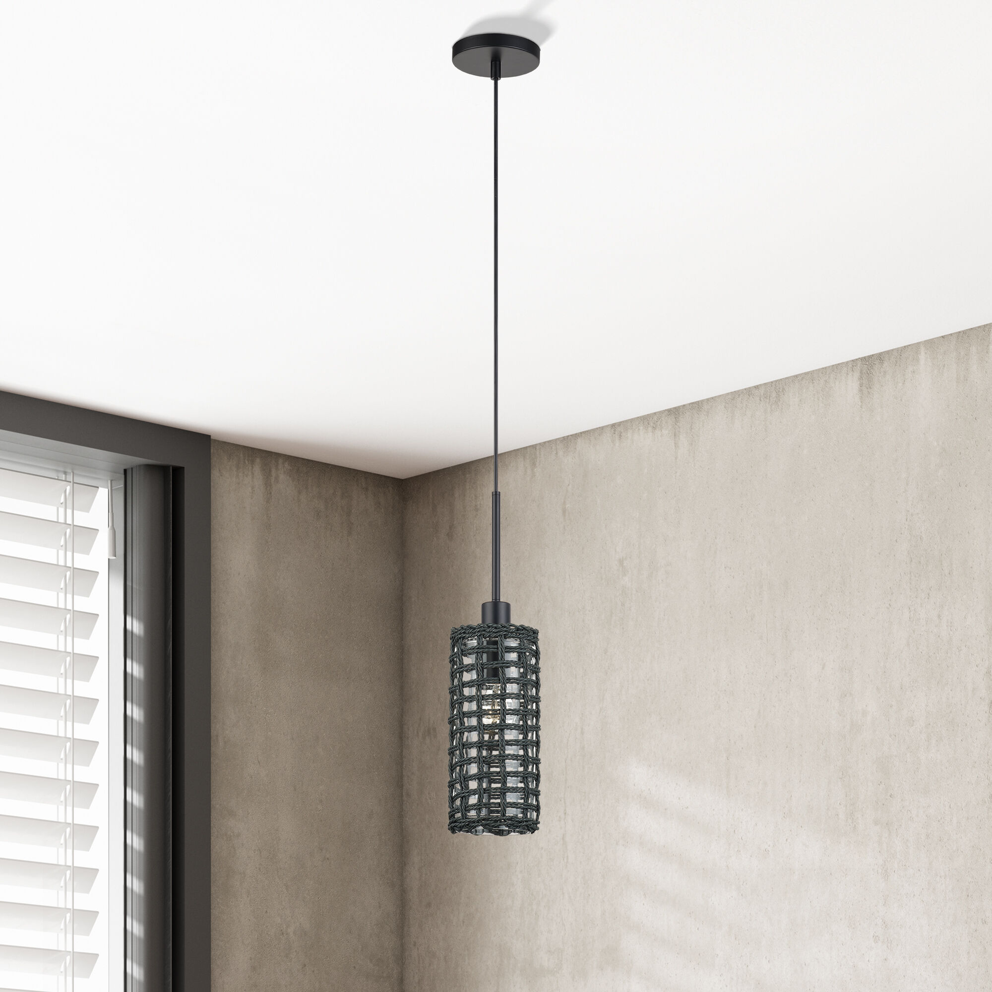 Twinewell 1 Light 5.13 inch Black Mini Pendant Ceiling Light