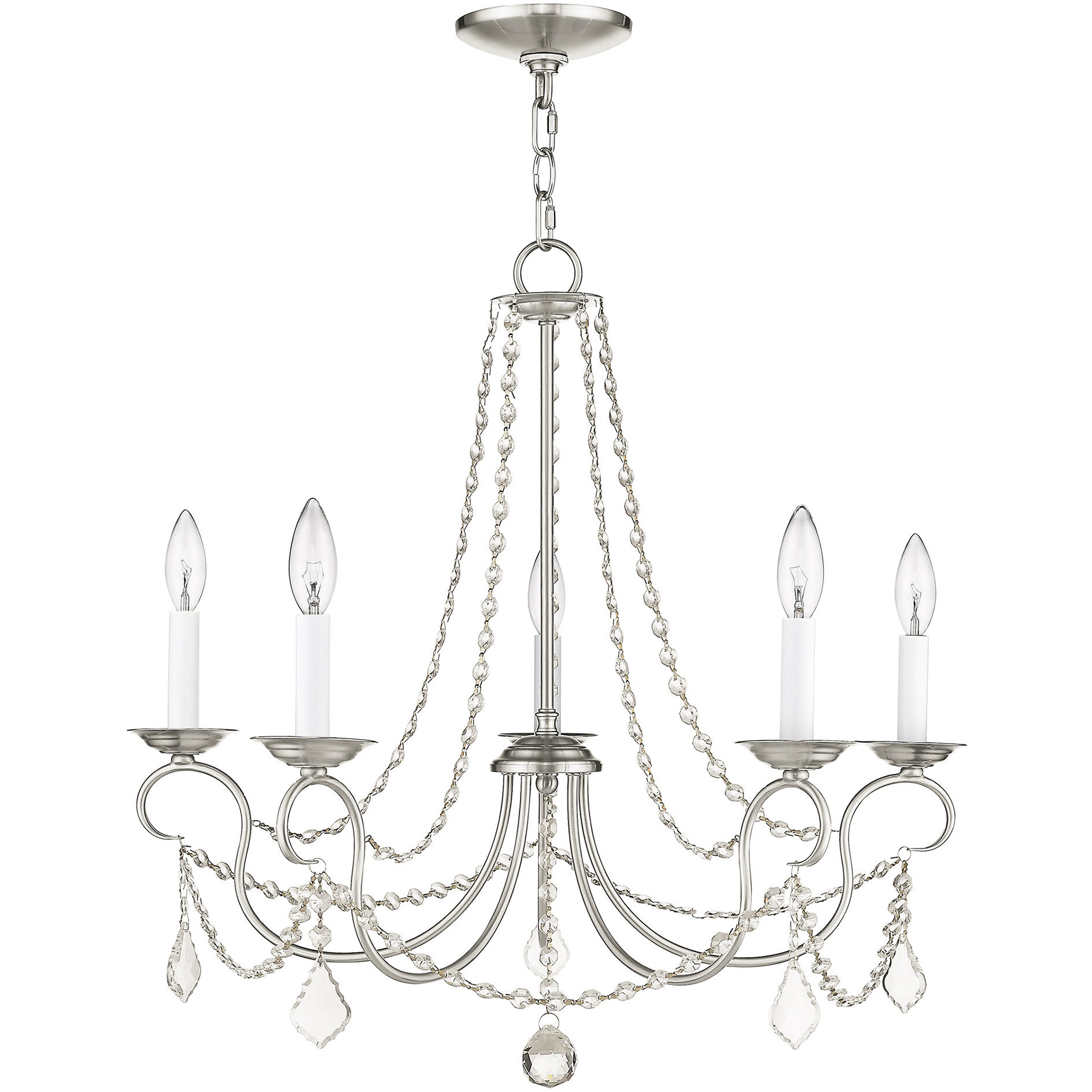 Pennington 5 Light 25 inch Brushed Nickel Chandelier Ceiling Light