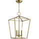 Devone 3 Light 13 inch Antique Brass Convertible Semi Flush/Lantern Ceiling Light