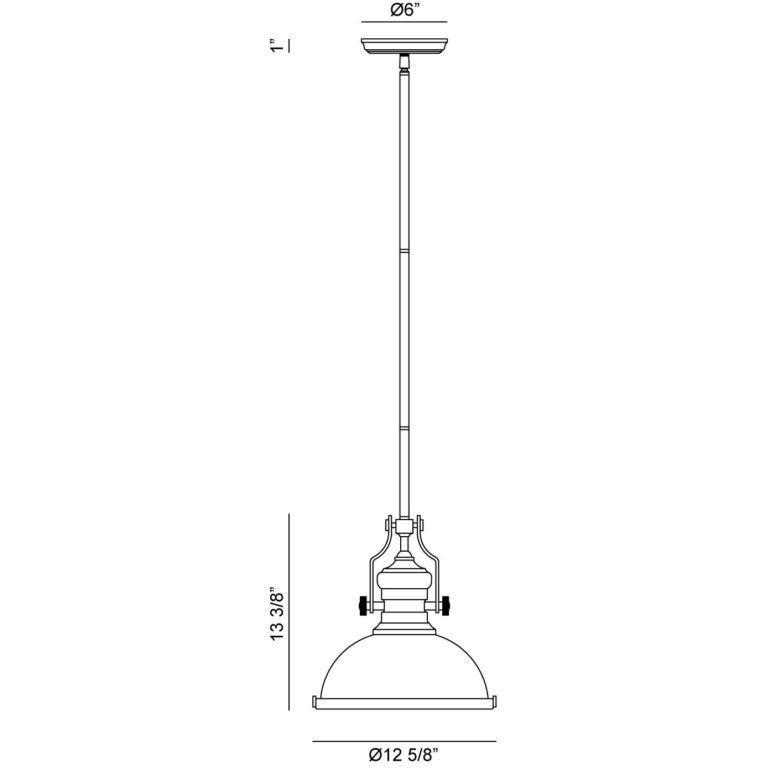 Cresswell Series 1 Light 13 inch Matte Black Pendant Ceiling Light
