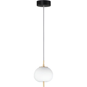 Quest LED 6.25 inch Black and Gold Mini Pendant Ceiling Light
