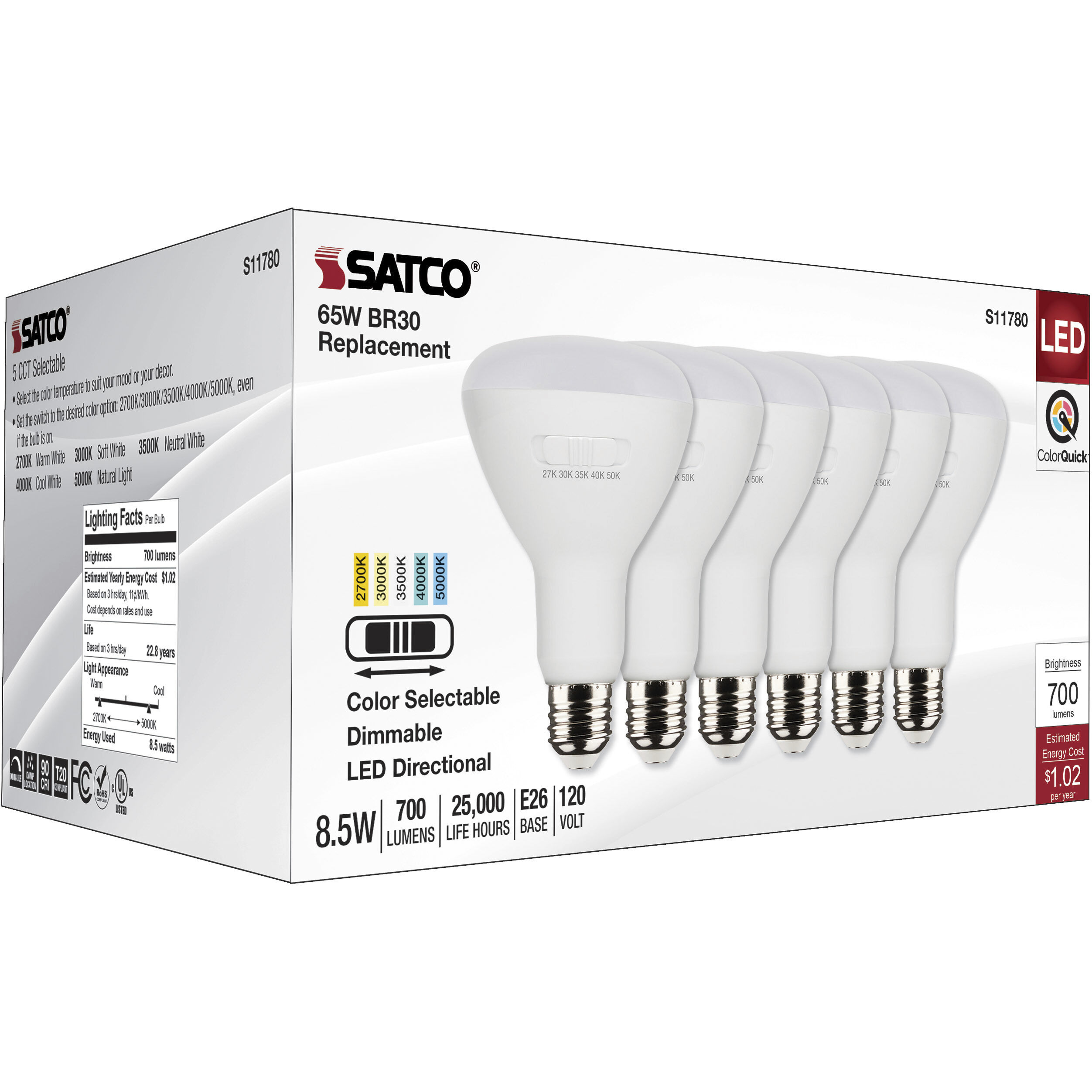 Lumos Medium 8.50 watt 2700K Light Bulb, Pack of 6