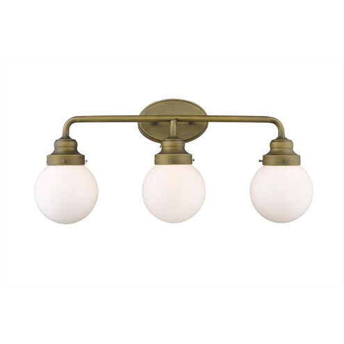 Portsmith 3 Light 26 inch Raw Brass Vanity Light Wall Light