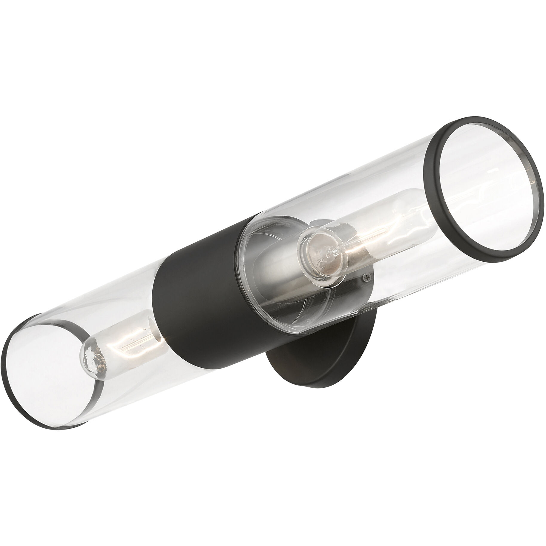 Banca 2 Light 4 inch Black with Brushed Nickel Accent ADA Vanity Sconce Wall Light