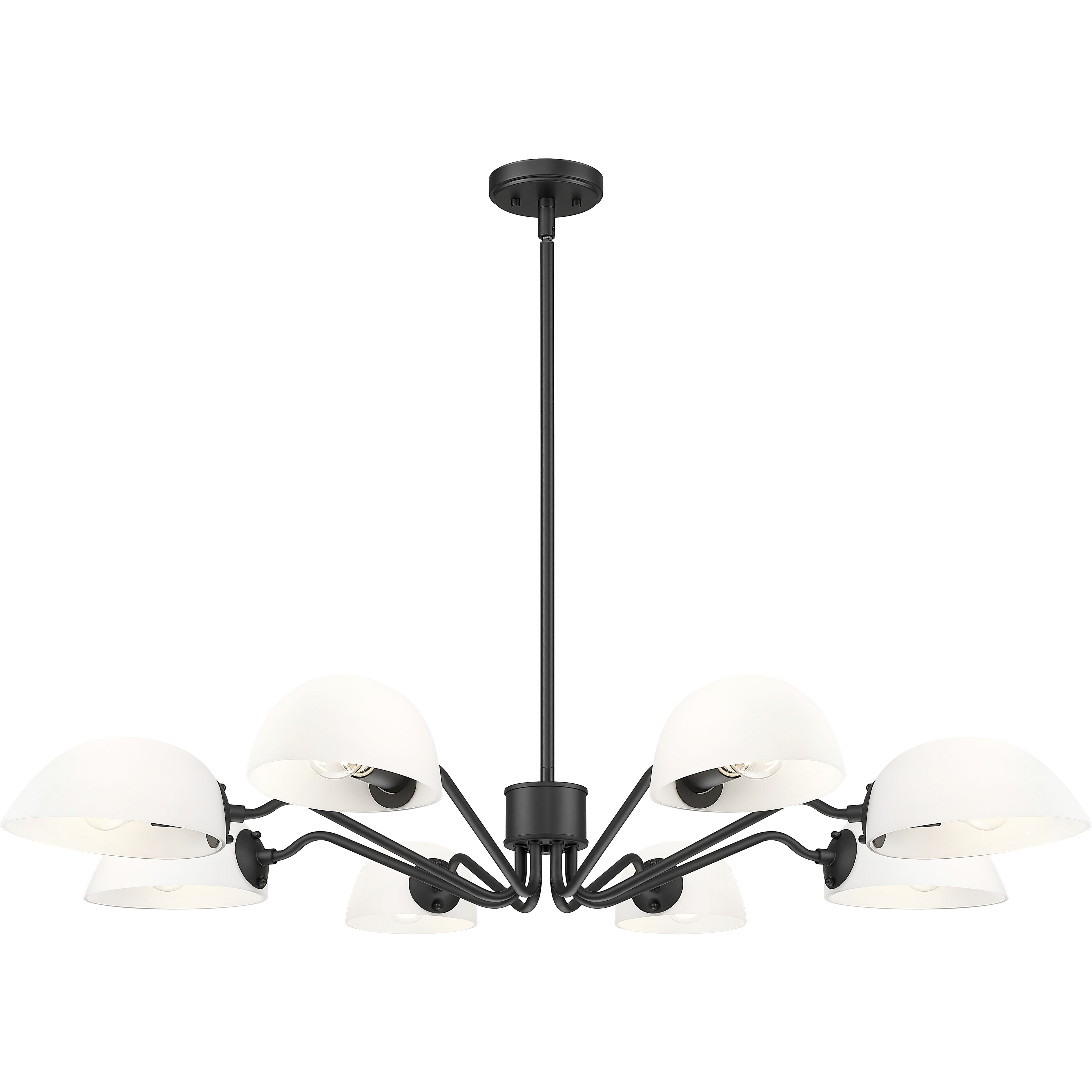 Breton 8 Light 46 inch Matte Black Chandelier Ceiling Light