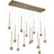 Quill LED 5 inch Aged Brass Multi-Light Pendant Ceiling Light, dweLED