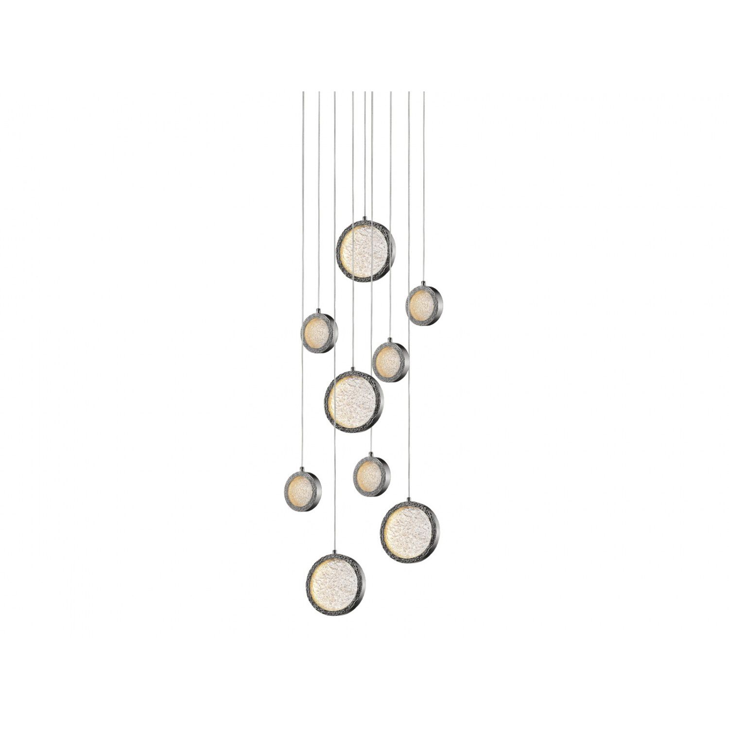 Bottega LED 19 inch Polished Nickel Multi Port Pendant Ceiling Light