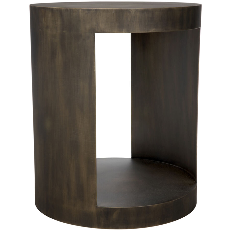 Chrysler 24 X 20 inch Aged Brass Side Table