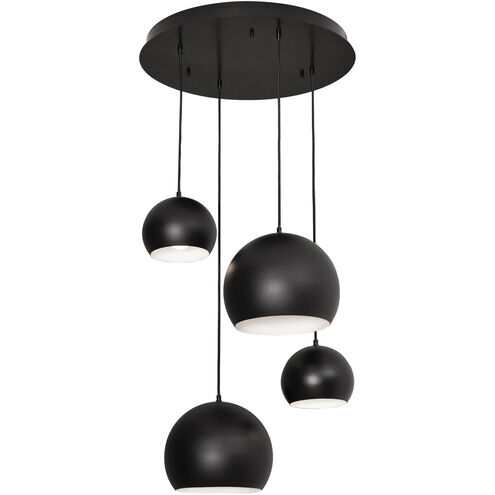 Roxy 4 Light 24 inch Black Quadruple Round Pendant Ceiling Light