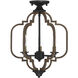 Westwood 3 Light 14 inch Barrelwood with Brass Accents Semi-Flush Ceiling Light