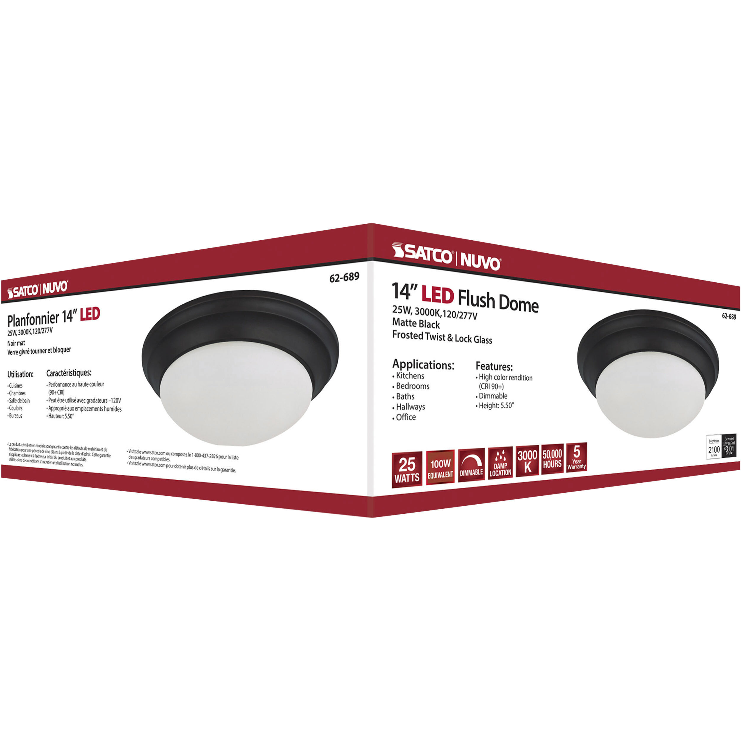 Brentwood LED 14 inch Matte Black Flush Mount Ceiling Light