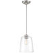 Industrial 1 Light 9.5 inch Brushed Nickel Pendant Ceiling Light