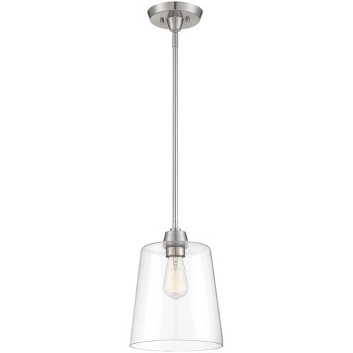 Industrial 1 Light 9.5 inch Brushed Nickel Pendant Ceiling Light