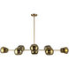 Alora Mood Willow 8 Light 48.25 inch Brushed Gold Linear Pendant Ceiling Light in Copper