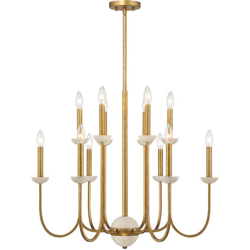 Oakhurst 12 Light 30 inch Antique Gold Chandelier Ceiling Light
