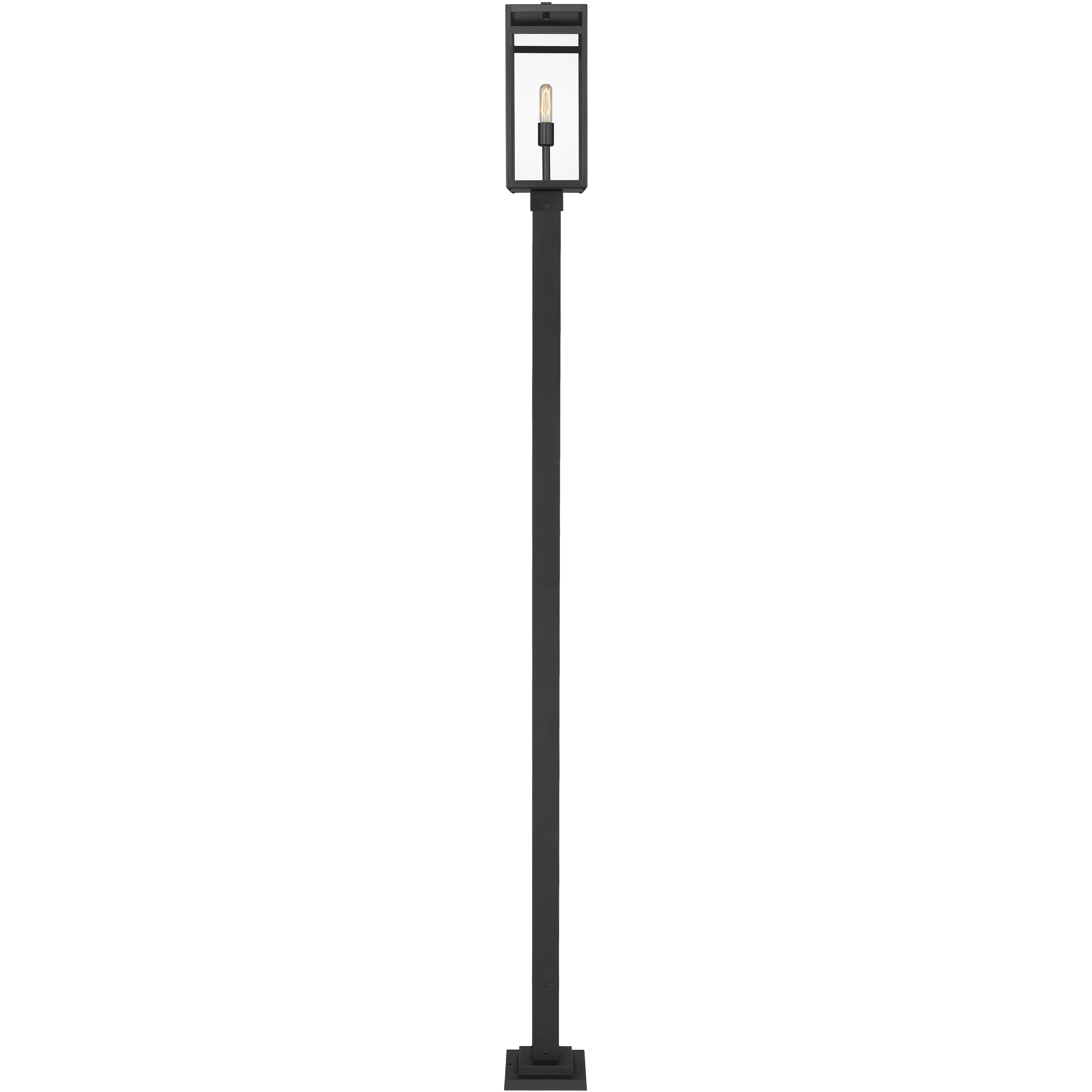 Nuri 1 Light 115 inch Black Outdoor Post Mounted Fixture