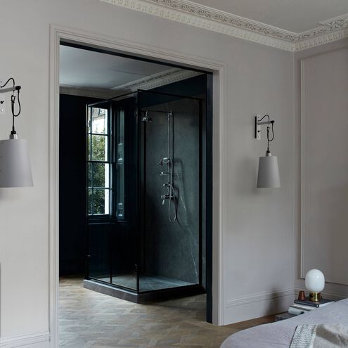 Hooked Wall Light in Stone / Brass