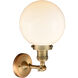 Franklin Restoration Large Beacon 1 Light 8 inch Brushed Brass Semi-Flush Mount Ceiling Light in Matte White Glass, Franklin Restoration