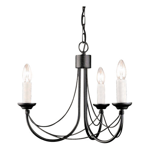 Carisbrooke 3 Light Black Mini Chandelier Ceiling Light, Elstead