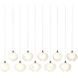 Ume 10 Light 44.7 inch Natural Iron Pendant Ceiling Light in Frosted, Rectangular