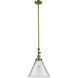 Franklin Restoration Cone LED 12 inch Antique Brass Mini Pendant Ceiling Light in Clear, Franklin Restoration
